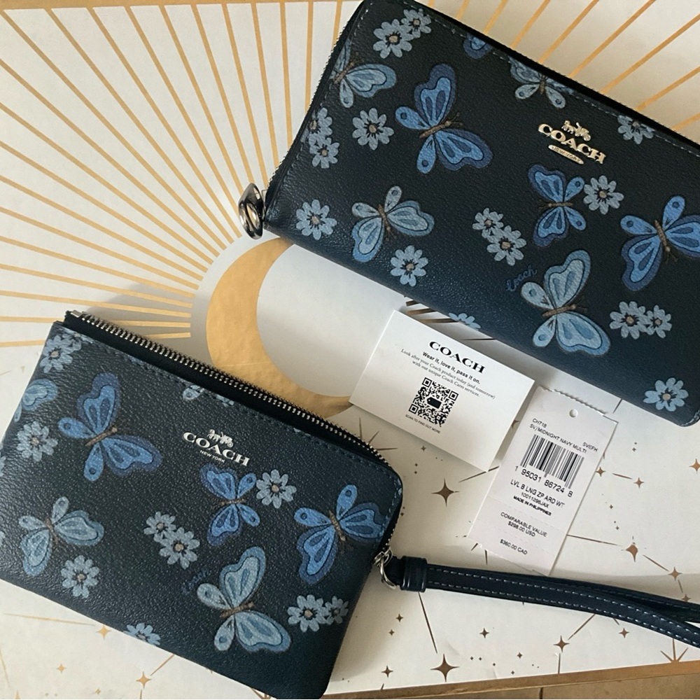 Coach Butterfly wallet and Butterfly wristlet